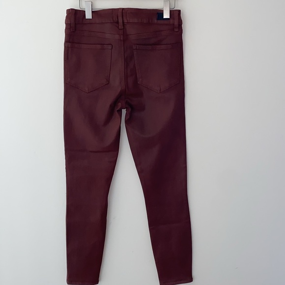 Paige Transcend -Hoxton High Waist Skinny Jeans Burgundy size 30 - Picture 6 of 11